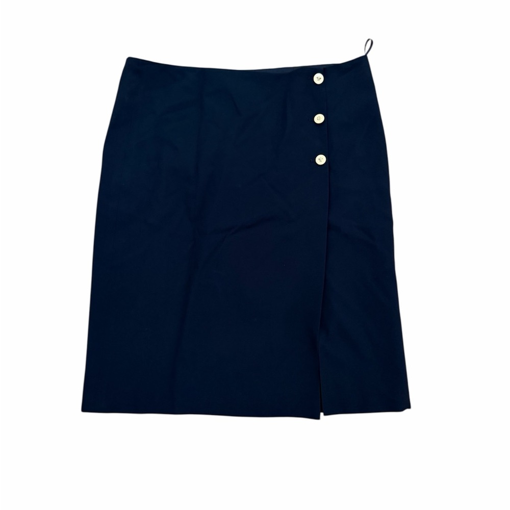 Versace Black Pencil Skirt with Button Accents